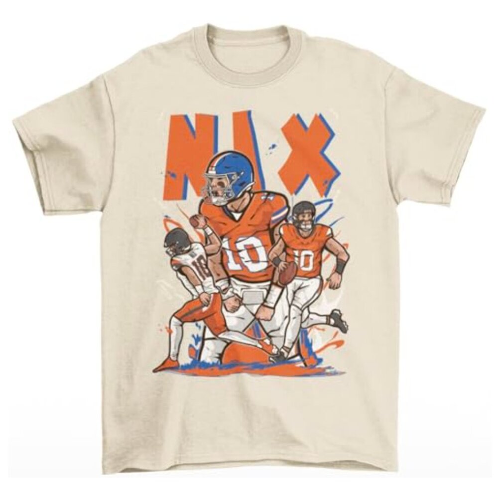 NEW Bo Nix Cartoon Style Denver Football T-Shirt